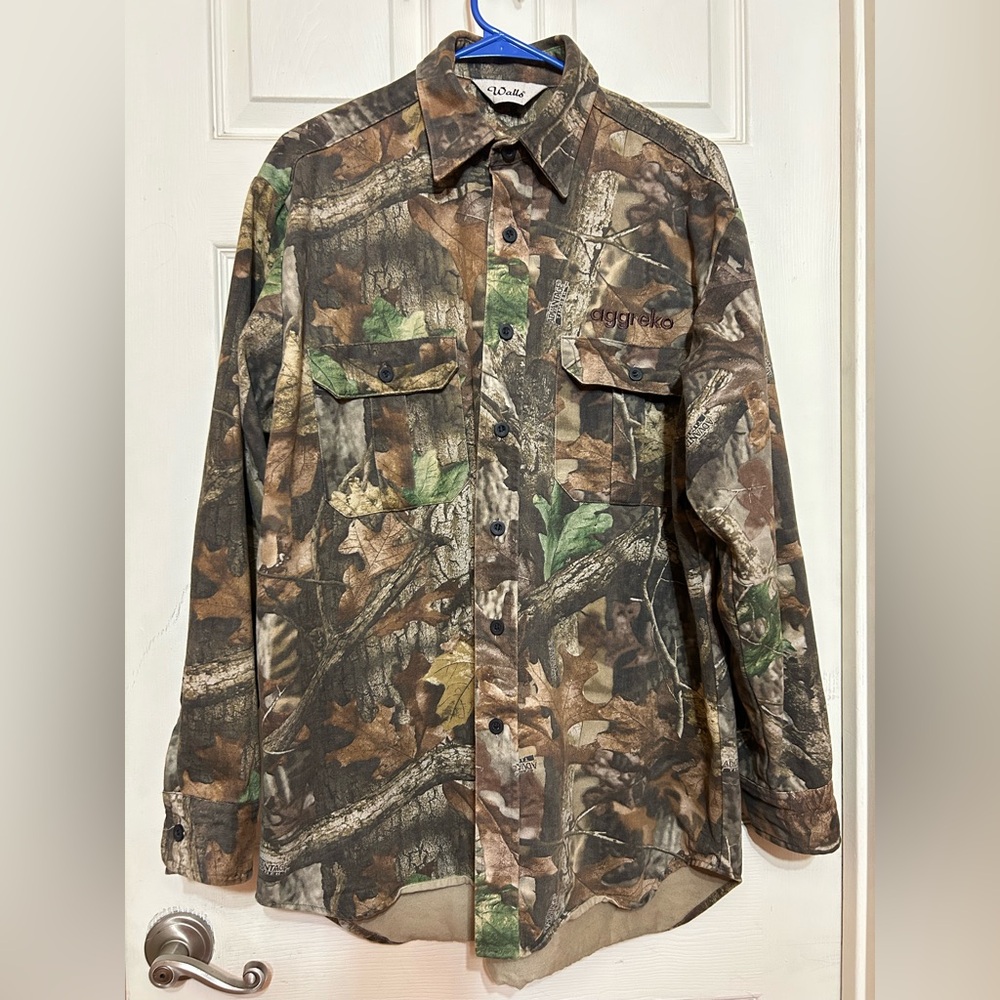 Vtg Walls  Shirt Camo Mens Long Sleeve Button Up USA hunting shirt XL
